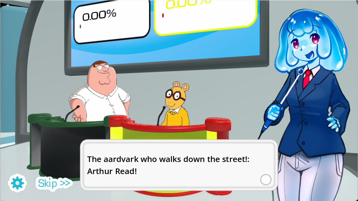The Choicer Voicer voice over game introducing two contestants before a recording round